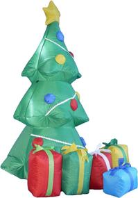 img 2 attached to 🎄 Vibrant 5-Foot Inflatable Christmas Tree: Multicolored Gift Boxes, LED Lights. Perfect for Yard, Garden, and Indoor Decor, Holiday Lighting, Home & Family Outdoor Inflatables