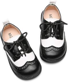 img 2 attached to DADAWEN Classic Lace-Up School Uniform Oxford Comfort Dress Shoes: Ideal Loafer Flats for Boys and Girls (Toddler/Little Kid)