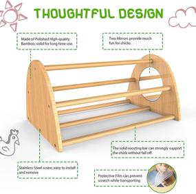 img 1 attached to 🐔 Ensayeer Bamboo Chicken Perch: Strong Roosting Bar with Mirror, Ideal Training Perch for Large Birds, Hens, Parrots & Macaws — Easy to Assemble, Clean & Guarantees Fun!