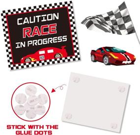 img 1 attached to 🏁 Huray Rayho Race Car Party Decorations: Checkered Flags, Racing Signs, and more for an Exciting Birthday Bash!