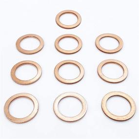img 4 attached to Pack of 10 Prime Ave OEM Copper Oil Drain Plug Washer Gaskets - Compatible Replacement for Mercedes Part#: 007603-014106
