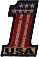 usa vintage look iron on patch #1 - biker, pride, patriotic, military, american flag logo