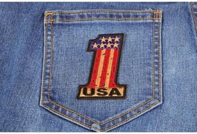 img 1 attached to USA Vintage Look Iron On Patch #1 - Biker, Pride, Patriotic, Military, American Flag