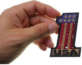 img 2 attached to USA Vintage Look Iron On Patch #1 - Biker, Pride, Patriotic, Military, American Flag