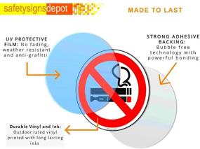 img 3 attached to 🚭 Стикеры "Запрещено курение и парение" для автомобильных окон - 2 дюйма, набор из 6 - идеальны для такси, прокатных автомобилей и корпоративных автопарков.