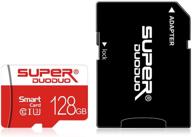 📸 high speed micro sd card 128gb with adapter - ideal for camera, phone, computer, nintendo switch, dash cam, surveillance, gps, tablet, drone logo