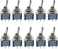 🔵 esupport on/off mini toggle switch 2pin blue pack of 10 - ideal for car dashboards logo