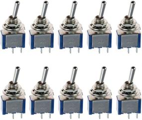 img 4 attached to 🔵 ESUPPORT On/Off Mini Toggle Switch 2Pin Blue Pack of 10 - Ideal for Car Dashboards