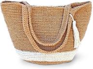 👜 exquisite handmade shoulder tote bag: premium beach bag - crochet jute - natural & stylish - woven with tassel - versatile handwoven straw boho bag - crossbody bag logo