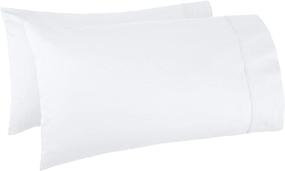 img 4 attached to 🛏️ Queen Size Pillowcase Set - Ultra Soft and Durable 100% Egyptian Cotton 1000 Thread Count - Silky Smooth White Pillow Case Set