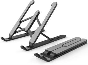 img 4 attached to Just Laptop Stand: Portable, Foldable & Multi-Angle Adjustable Tablet Holder - Compatible with MacBook Pro/Air, HP, Acer, Asus, Sony, Dell, Surface & More | For 10-15.6 inches PC Computer, Tablet, iPad | Sleek Black Design