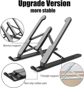 img 3 attached to Just Laptop Stand: Portable, Foldable & Multi-Angle Adjustable Tablet Holder - Compatible with MacBook Pro/Air, HP, Acer, Asus, Sony, Dell, Surface & More | For 10-15.6 inches PC Computer, Tablet, iPad | Sleek Black Design