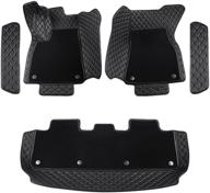 tesla model y all-weather floor mat - waterproof and full coverage pu leather vehicle floor carpet logo