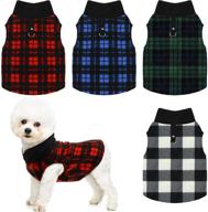 🐾 set of 4 hamify buffalo plaid dog sweater vests – winter pet clothes with leash ring, warm pullover jacket for small dogs and cats logo