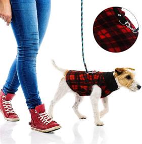 img 3 attached to 🐾 Set of 4 Hamify Buffalo Plaid Dog Sweater Vests – Winter Pet Clothes with Leash Ring, Warm Pullover Jacket for Small Dogs and Cats