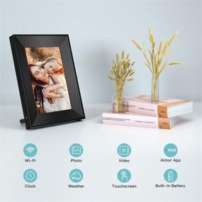 img 2 attached to 🖼️ DreamTimes Smart Digital Picture Frame - 8 Inch WiFi Photo Frame with Touch Screen HD Display for Easy Remote Sharing of Photos and Videos via AiMOR App (Black)