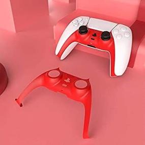 img 3 attached to 🎮 Red Replacement Shell for PS5 Dualsense Controller with DIY Decorative Strip - Enhance Your Gaming Experience