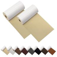 🔧 self-adhesive leather repair tape, 2 packs, 4 x 63 inch, beige white patch tape for couches, furniture, sofa, car seats, shoes, jackets, handbags - leather repair kit logo