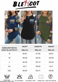 img 2 attached to 👚 Stylish and Comfy: BLENCOT Women's Lightweight Color Block Tunic Shirts with Short and Long Sleeves - Loose Fit Tops