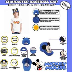 img 3 attached to Disney Mickey Mouse Cotton Baseball Cap, Blue, Age 4-7: Perfect for Little Boys!