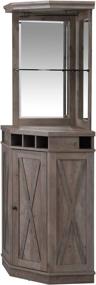 img 2 attached to 🍷 Stylish and Functional Stone Grey Corner Bar Unit with Wine Rack and Cabinet