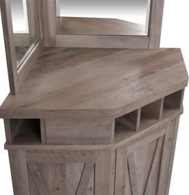 img 1 attached to 🍷 Stylish and Functional Stone Grey Corner Bar Unit with Wine Rack and Cabinet