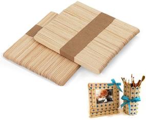 img 3 attached to Chuya Wood Craft Sticks: Premium 4.5 inch Garden Labels & DIY Popsicle Ice Cream Sticks - 200 Pack