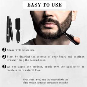 img 1 attached to Striking Viking 4-Tip Beard Filling Pen Kit for Men - Waterproof Beard Pencil Filler with Brush for Enhanced Beard and Mustache Definition in Black Shade