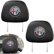 🔥 enhance your alfa romeo headrests with u/d 2pcs headrest cover, highlight your fan spirit & extend universal fit for all alfa romeo models logo
