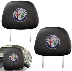 img 2 attached to 🔥 Enhance Your Alfa Romeo Headrests with U/D 2Pcs Headrest Cover, Highlight Your Fan Spirit & Extend Universal Fit for All Alfa Romeo Models