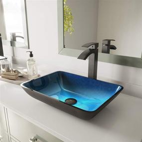 img 1 attached to 💧 VIGO VG07068 Turquoise Handmade Glass Vessel Sink - 18.125" L x 13.0" W x 4.125" H