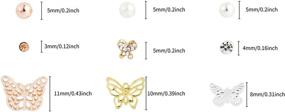 img 3 attached to D EXCEED Assorted Stud Earrings Set for Women Men: Gold Daisy Heart Butterfly Faux Pearl Crystal Rhinestone Geo Shape Design, 6-9 Pairs, Ideal for Women and Girls