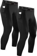 runhit men's compression pants with pocket: high-performance running tights for athletic base layer logo