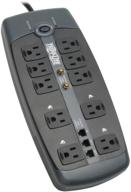 💡 tripp lite 10 outlet surge protector power strip с кабелем длиной 8 футов, угловым штекером, защитой tel/modem/coax, rj11 и страховым полисом на $150,000 (tlp1008teltv) логотип