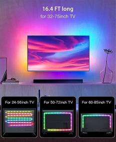 img 1 attached to 📺 Enhance Your TV Viewing Experience with 16.4ft RGBIC LED Lights for 32-75inch TVs: USB Powered Backlight with Bluetooth APP Control & Music Sync - Perfect for Bedrooms