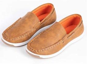 img 3 attached to Comfortable Casual Brown Boys' Loafers, CHERRY POPO 05 Shoes