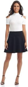 img 1 attached to Rekucci Women's Flared Flippy Skirt with Wide Comfort Waistband in Luxe Ponte - Easy to Wear and Stylish