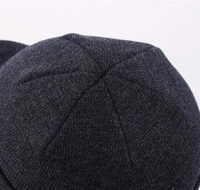 img 2 attached to Men's Double Knit Cuff Beanie Cap with Brim - Home Prefer Warm Winter Hat