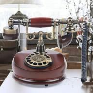 📞 vintage rotary desk phone corded retro telephone with antique dial handset - perfect for home office and vintage decor (brown) logo