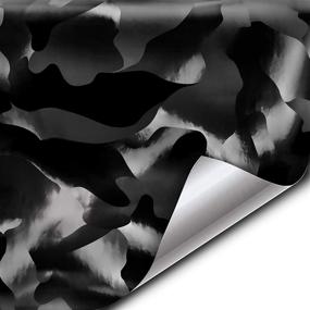 img 4 attached to 🚙 Black Stealth Large Size Pattern Camouflage Vinyl Car Wrap Roll (6ft x 5ft) VViViD+ 2020 Edition - Self Adhesive Film with Air Release Technology, Scratch Resistance, Protective Liner, Bubble-Free