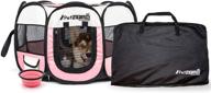 🐾 picassotiles pet4fun: portable pet playpen with premium oxford cloth, tool-free setup, removable mesh cover, carry bag, and storage pockets логотип