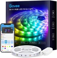 govee waterproof wifi led strip lights 16.4ft - smart led lights with alexa & google assistant - music sync light strip for bedroom, party, eaves - etl certified adapter included логотип