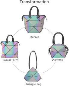 img 3 attached to 👜 Magical Changeable Geometric Purse for Women: Large Holographic Luminous Square Crossbody Bag - Halloween Gift for Kids, Unique Style
