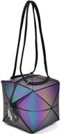 👜 magical changeable geometric purse for women: large holographic luminous square crossbody bag - halloween gift for kids, unique style logo
