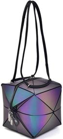 img 4 attached to 👜 Волшебная сменяемая геометрическая сумка для женщин: большая голографическая светящаяся квадратная сумочка через плечо - подарок на Хэллоуин для детей, уникальный стиль.
