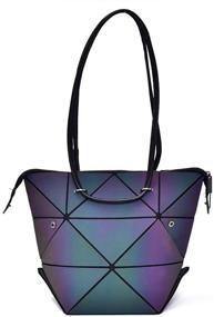 img 1 attached to 👜 Magical Changeable Geometric Purse for Women: Large Holographic Luminous Square Crossbody Bag - Halloween Gift for Kids, Unique Style