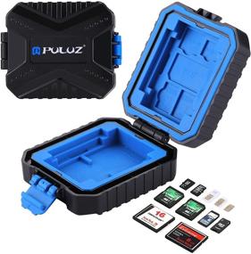 img 4 attached to 🔒 Water-Resistant 11 Slot Memory Card Case: PULUZ Anti-Shock Wallet Storage Holder for 3 SIM + 2 XQD + 2 CF + 2 TF + 2 SD Cards - Protective Case Cover