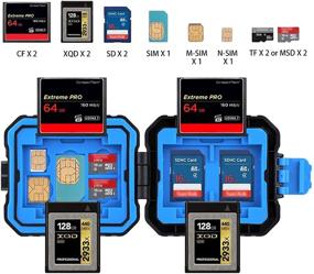 img 1 attached to 🔒 Water-Resistant 11 Slot Memory Card Case: PULUZ Anti-Shock Wallet Storage Holder for 3 SIM + 2 XQD + 2 CF + 2 TF + 2 SD Cards - Protective Case Cover