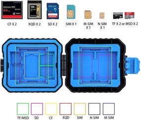 img 2 attached to 🔒 Water-Resistant 11 Slot Memory Card Case: PULUZ Anti-Shock Wallet Storage Holder for 3 SIM + 2 XQD + 2 CF + 2 TF + 2 SD Cards - Protective Case Cover