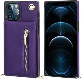 img 3 attached to 📱 KIHUWEY iPhone 12 Pro Max Crossbody Wallet Case - 5 Card Slots, Strap, Kickstand - Purple, 6.7 Inch